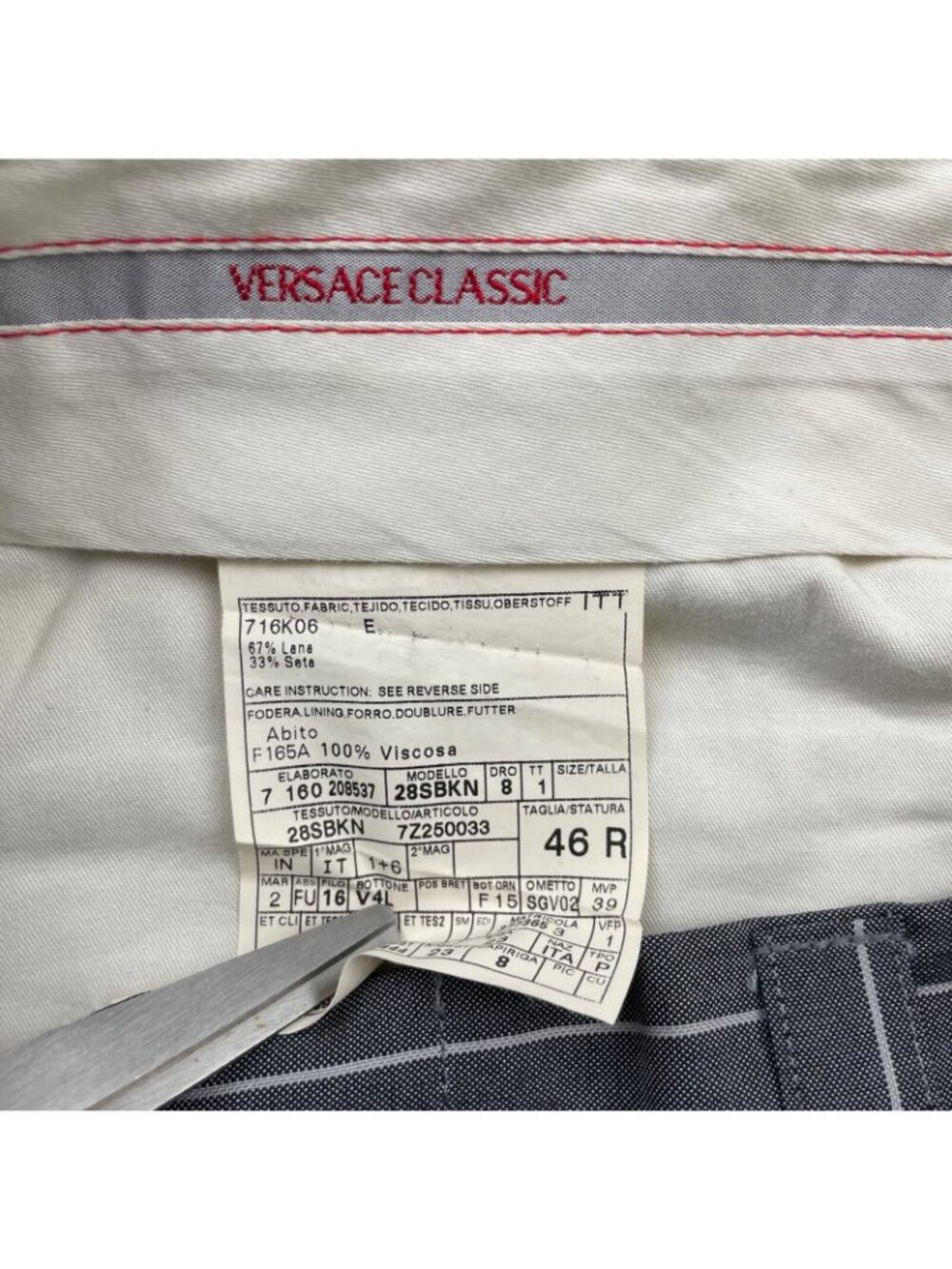 Gianni Versace Men’s Wool/Silk Gangster Mobster Stripe Suit• Italy • 36R | 30x34 - Picture 11 of 16